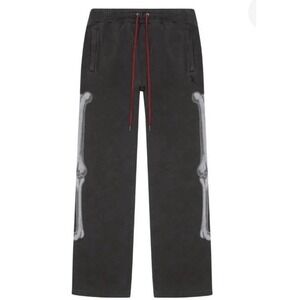 KSUBI Sweatpants Mens Medium KSUBI TRIPPIE REDD SKELETON TRAK FADED PANTS Black